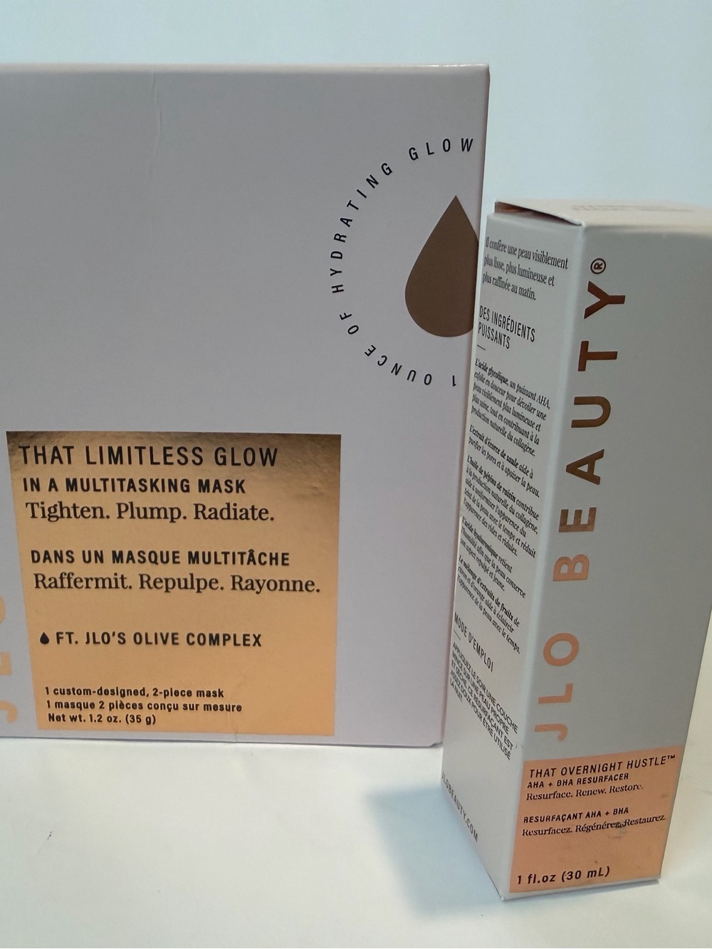 JLO BEAUTY bundle That Limitless Glow Mask & overnight facial serum